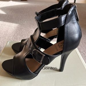Black strappy heels